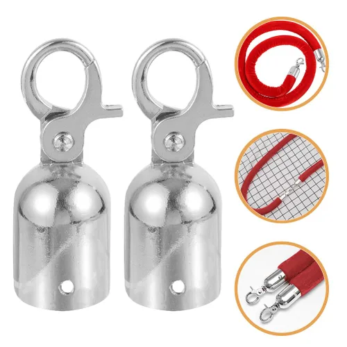 Vista 9 de Angoily 2 tapones de extremo de cuerda de acero inoxidable con gancho a presión, clips de mosquetón resistentes para accesorios de cuerda