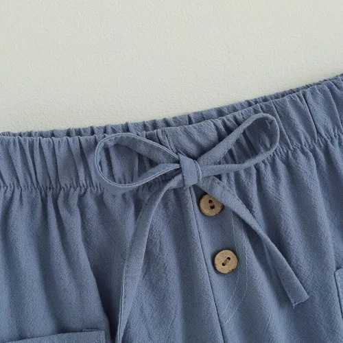 Vista 3 de Pantalones deportivos de algodón para bebé, niño y niña, pantalones de harén hippie, pantalones de carga para bebés, pantalones largos de otoño