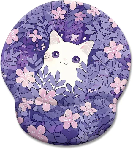Vista 12 de LIMKRIAN Alfombrilla ergonómica para mouse con reposamuñecas de gel, decoración de escritorio de hongos
