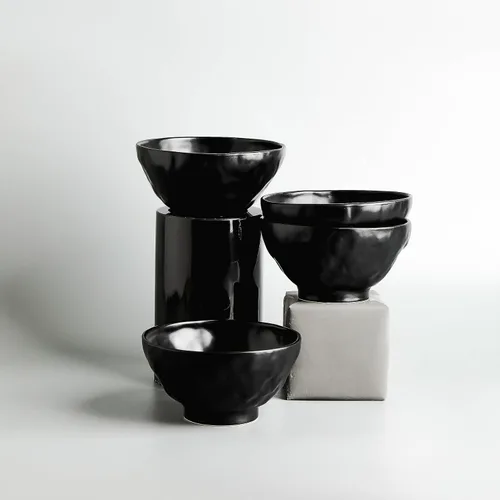 Vista 7 de Stone by Mercer Project NENDO - Juego de vajilla de 16 piezas, color negro