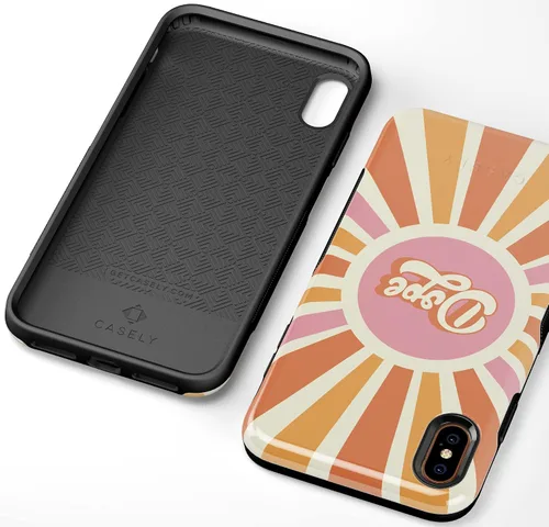 Vista 54 de Casely Funda para iPhone Xs Max Funda con estampado de festival (solo buenas vibraciones)