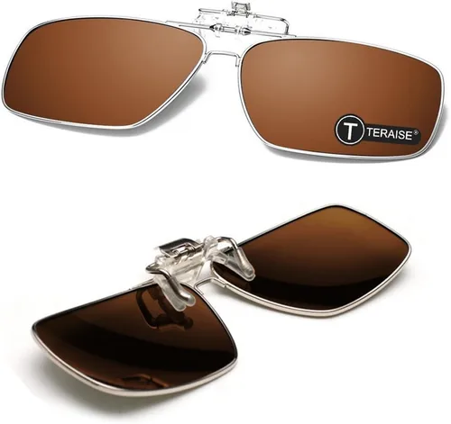 Vista 10 de TERAISE Gafas de sol polarizadas con clip con función abatible, adecuadas para conducir deportes