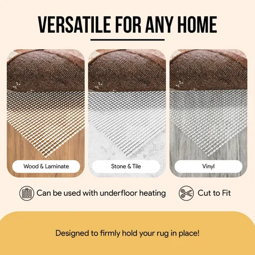Vista 5 de Agarre Antideslizante para Alfombra de Área 2x3 Pies, Agarre para Alfombra para Pisos de Madera Dura, Laminado, Vinilo, Piedra y Azulejos