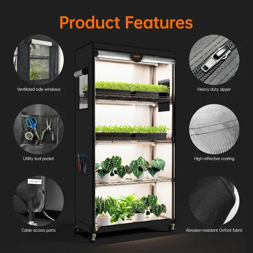 Vista 4 de Bstrip - Invernadero interior con cubierta Oxford Grow Light Blanco cálido