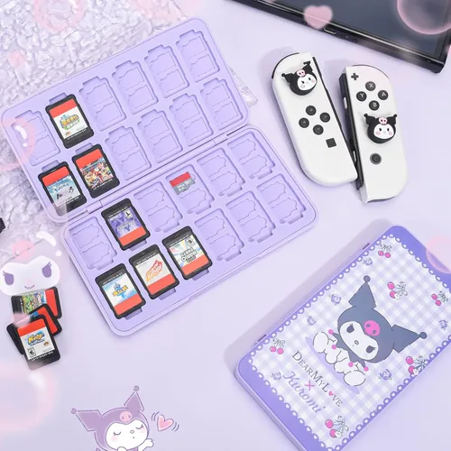 Vista 7 de DLseego Little Evil Rabbit - Funda de juego para SwitchLiteOLED, 24 ranuras para tarjetas de juego y 48 ranuras para tarjetas Micro SD, cartucho