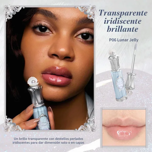 Vista 3 de Flower Knows Shell's Jewel - Esmalte de labios nutritivo, iridiscente Jalea lunar P06