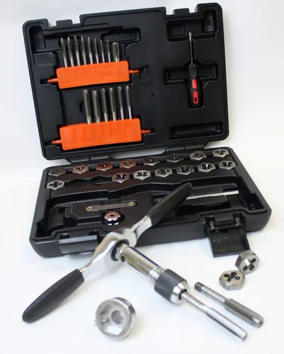 Vista 2 de Precisión 39 Pc Tap Die Set Tornillo Extractor Extractor Kit W/Ratchet Herramientas manuales,Jikkolumlukka