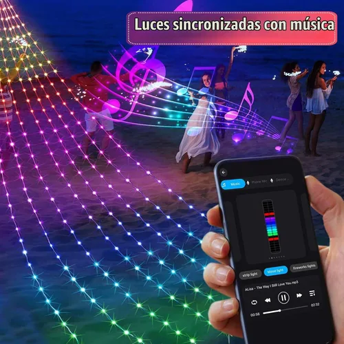 Vista 6 de Luces inteligentes para árbol de Navidad, línea colgante de 6.5 pies que va sobre el árbol, 200 luces LED que cambian de color multicolor