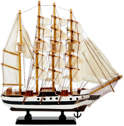 Vista 2 de Gifts & Decor 57071642 - Modelo de barco alemán Passat, grande, color crema