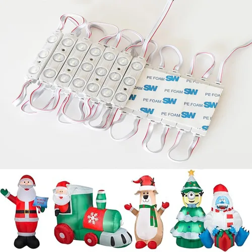 Vista 3 de Erudite Luces de Repuesto DC12V para Inflables 20 Piezas Luces LED Inflables Blancas con Autoadhesivo 3 LED - Inflables Hinchables de Navidad
