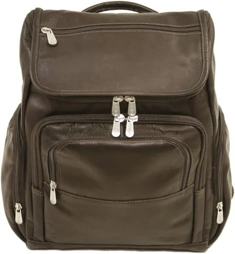 Vista 7 de Piel Leather Mochila para portátil con múltiples bolsillos, Saddle, Mochila para portátil con múltiples bolsillos