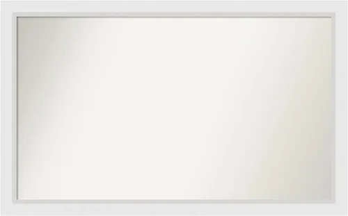 Vista 308 de Amanti Art Espejo de baño blanco para sobre el fregadero, 24 x 26 pulgadas, espejo rectangular blanco y blanco, marco de madera contemporáneo