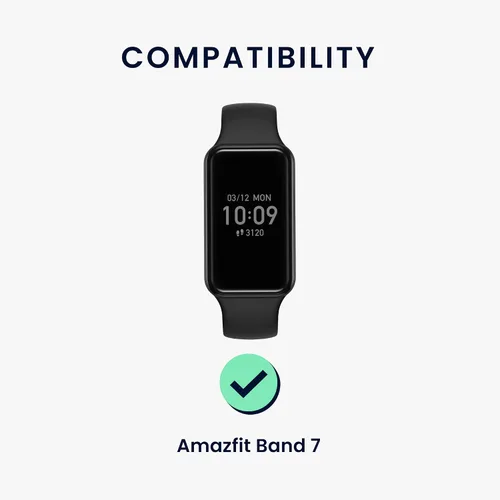Vista 6 de kwmobile Correas compatibles con Amazfit Band 7 Straps – 2 correas de silicona de repuesto – Negro/Azul Oscuro