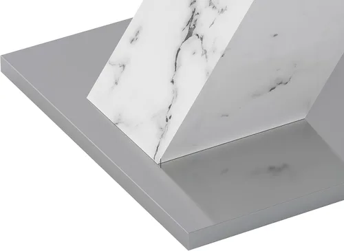 Vista 7 de Mesa de comedor extensible blanca moderna de 63 pulgadas Parte superior blanca+pierna blanca extensible