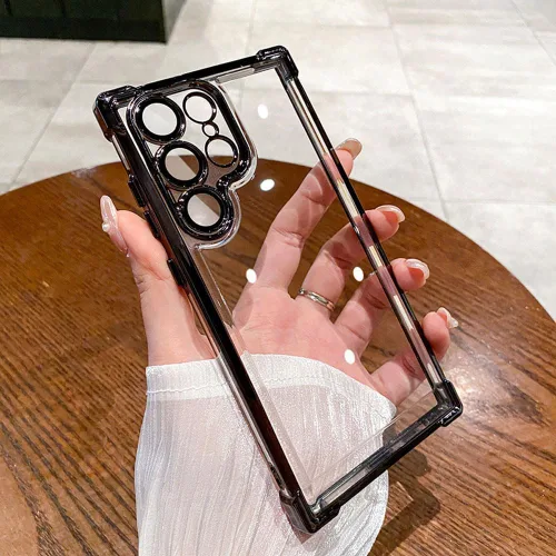 Vista 3 de Funda para Samsung S25 Ultra transparente, no amarillea, protección contra caídas de grado militar, protección a prueba de golpes, fundas anticaídas