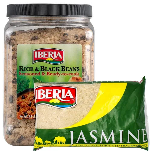 Vista 5 de Iberia Arroz de jazmín 5 lb. + Paquete de frijoles rojos pequeños Iberia de 4 libras