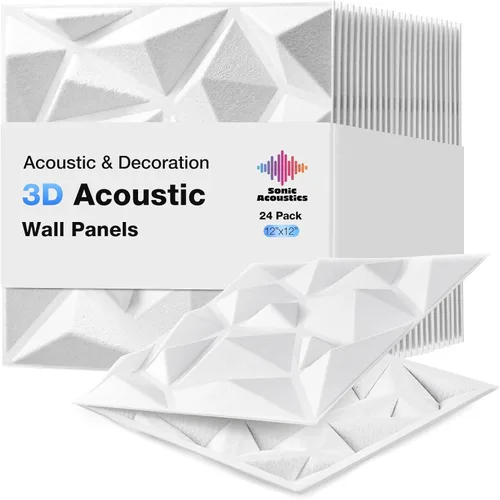 Vista 8 de Paneles acústicos 3D de pared, paquete de 12 paneles de fieltro a prueba de sonido para decoración de pared interior, panel hueco absorbente