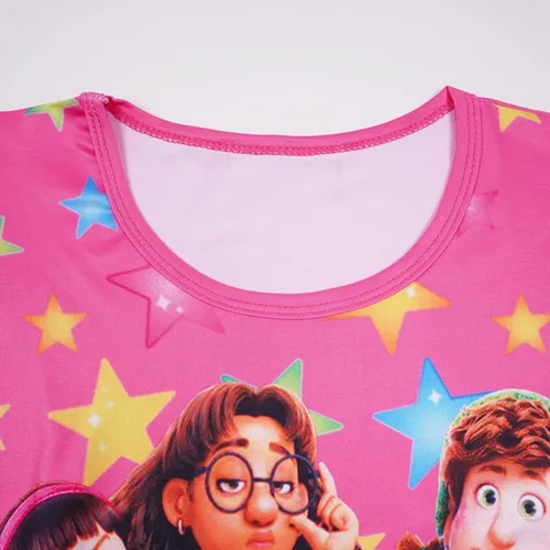 Vista 3 de Turn Red Panda Ropa para Niñas Mira-bel Princesa Manga Corta Vestido Camisa Disfraces Hogar Casual Niños Vestidos