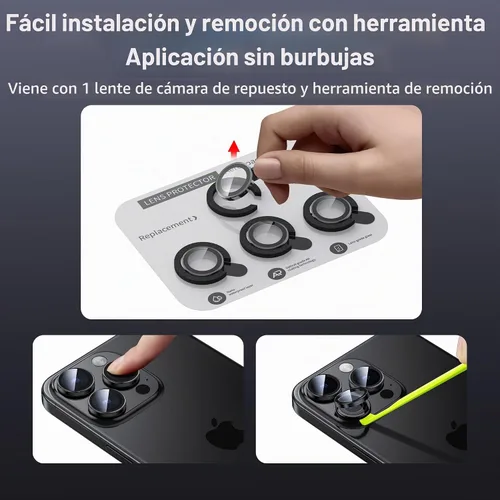 Vista 6 de WSKEN Protector de lente de cámara para iPhone 15 Pro/iPhone 15 Pro Max, [Mantén el disparo original] Protector de pantalla de cámara de vidrio