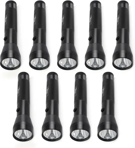 Vista 8 de Linterna LED de batería D de 2 celdas de alta resistencia, lúmenes altos, modo único, aluminio, linterna de metal resistente para exteriores