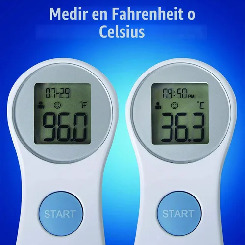 Vista 4 de Termómetro digital para frente - infrarrojo - blanco (lector de temperatura corporal, ligero, compacto)