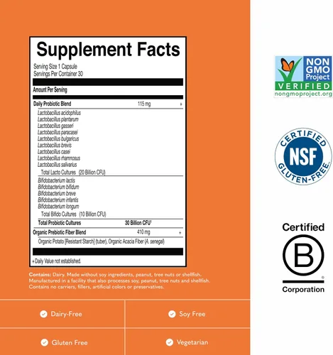 Vista 5 de Garden of Life Probióticos formulados por Dr. una vez al día, probiótico Acidophilus con apoyo diario para la salud digestiva e inmunológica, sin
