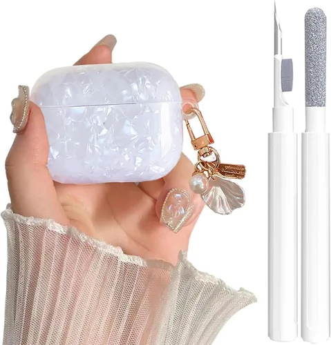 Vista 12 de Bonita funda transparente para AirPods Pro 2/1 Gen, diseño de lazo 3D femenino, funda protectora y a prueba de golpes de TPU suave Kawaii para Apple