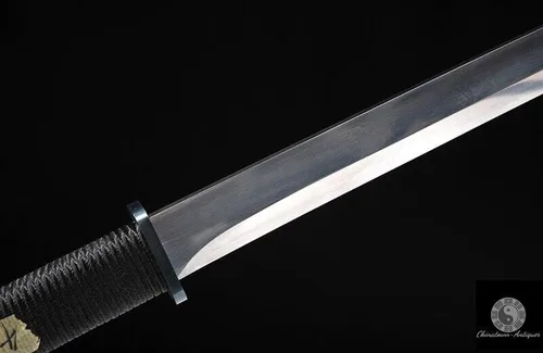 Vista 6 de GLW Espada Batalla Anillo Pommel Dao Han Espada Compuesto Patrón Doblado Hoja de Acero Sharp#0950