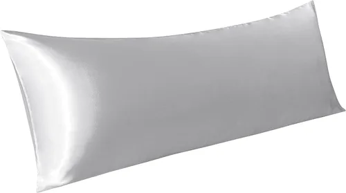 Vista 27 de BEDSUM Paquete de 2 fundas de almohada de satén de seda King para cabello y piel, suaves y lujosas, fundas de almohada con cierre de sobre, 20 x 36