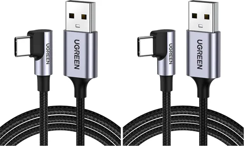 Vista 8 de UGREEN Cable USB C de ángulo recto, cable USB A a USB C de 90 grados tipo C compatible con iPhone 16/16 Plus/16 Pro/16 Pro Max/15, Galaxy