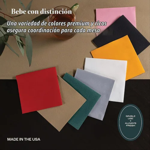 Vista 6 de Servilletas de cóctel desechables con tacto de lino, paquete de 200 servilletas de papel AMETHYST de 5 x 5 pulgadas para bar, restaurante y Amatista