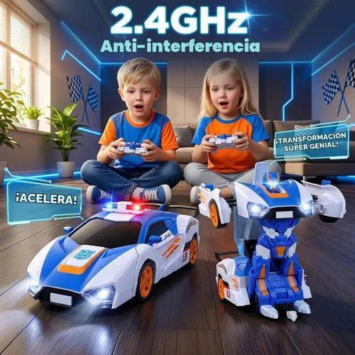 Vista 3 de Transform - Coche de juguete con control remoto para niños de 4 a 6