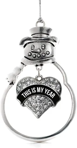 Vista 86 de Inspired Silver - Big Sis - Adorno de Navidad plateado - Adorno de árbol de Navidad con dije de corazón con circonita cúbica - Decoración colgante