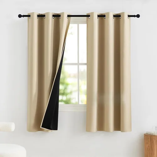 Vista 105 de NICETOWN Cortinas 100% Opacas Cortas de 36 Pulgadas de Largo para Dormitorio, Privacidad Aislamiento Térmico con Ojales Cortinas de Ventana