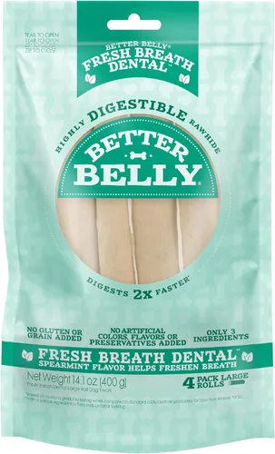 Vista 9 de Better Belly Fresh Breath - Rollos pequeños dentales, masticables para perros, pequeños, 10
