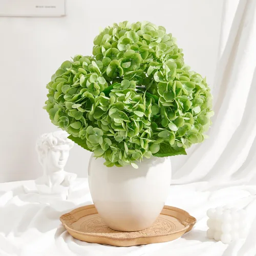 Vista 12 de Paquete de 4 hortensias artificiales marrones, tallos reales de 18