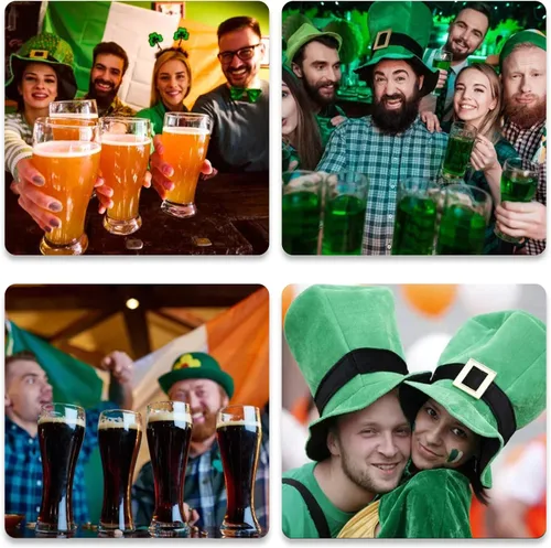 Vista 5 de Mascarillas faciales para el día de San Patricio mujeres y hombres adultos Saint Shamrocks Green Leprechauns Cerveza reutilizable para Navidad