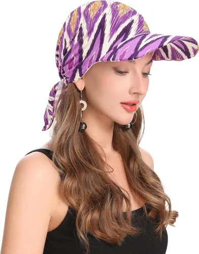 Vista 17 de ZLYC Gorro de quimioterapia de verano para mujer marrón (Plain Brown)