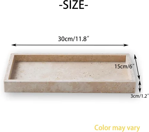 Vista 7 de Bandeja de tocador italiana 100% mármol (12 x 6 pulgadas), organizador de mostrador para baño, cocina, tocador, mesa de café, servir y decoración