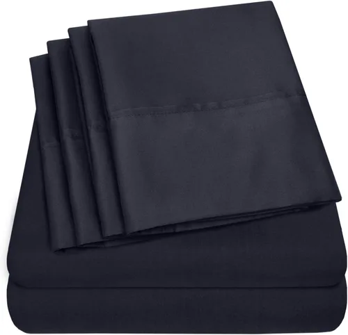 Vista 32 de Juego de sábanas de 4 piezas para camas individuales de 1500 hilos de microfibra de cepillado fino con bolsillo profundo - 1 funda de almohada