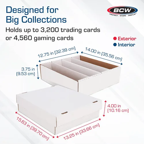 Vista 3 de BCW Monster Box - Caja de almacenamiento de tarjetas coleccionables de 3 unidades Capacidad para 3200 tarjetas Almacenamiento de tarjetas