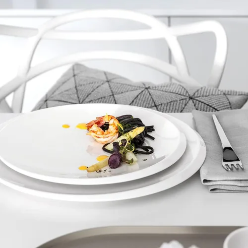 Vista 4 de Villeroy & Boch - Plato NewMoon Gourmet, plato moderno para ocasiones especiales, porcelana premium, apto para lavavajillas, 12.6 pulgadas, blanco