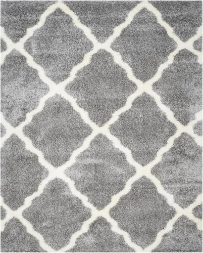 Vista 16 de SAFAVIEH Colección Montreal Shag SGM866C Trellis que no desprende pelusa para sala de estar, dormitorio, comedor y entrada, alfombra decorativa