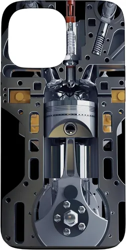 Vista 24 de Mecánico Motor Metal Pistón Cilindros Metal PC Case para iPhone 17