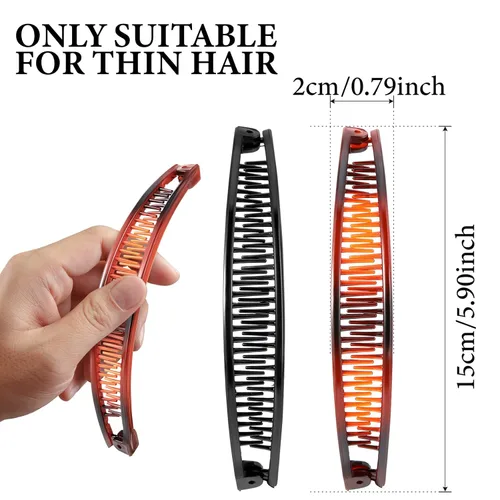 Vista 2 de WILLBOND 6 Piezas Pinzas de Plátano para Cabello Peines Sujetadores Pinzas Clásicas de Cabello con Forma de Banana Pinzas con Forma de Pez para Cola