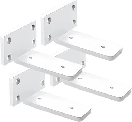 Vista 23 de Paquete de 4 soportes de estante flotantes de 4 pulgadas, soporte de estante oculto de 1/5 pulgadas de grosor, soportes de metal de hierro