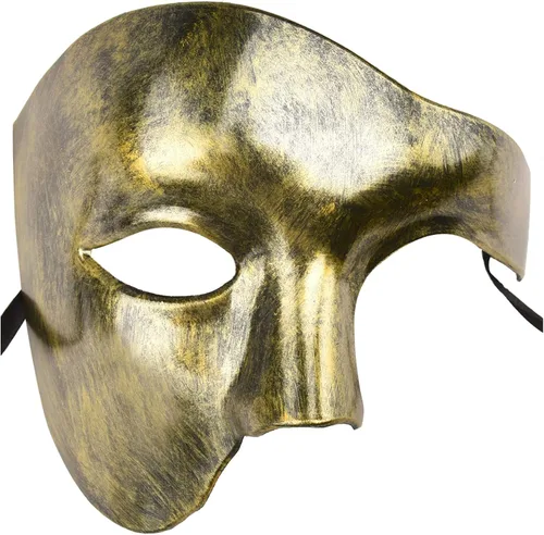 Vista 23 de KEFAN Máscara para hombre de mascarada, máscara de media cara del fantasma de la ópera