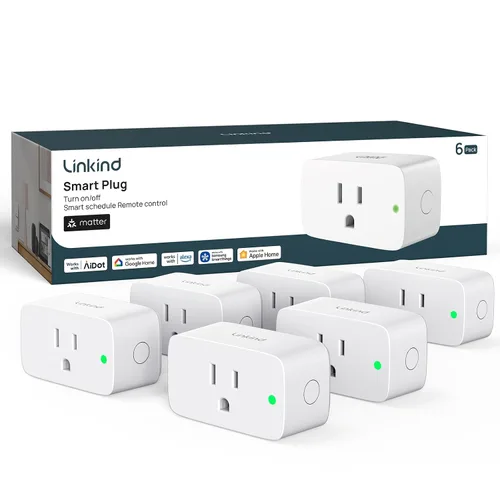 Vista 12 de Linkind Matter Smart Plug, funciona con Apple Home, Siri, Alexa, Google Home, SmartThings, Smart Outlet 15A/1800W Max, automatización del hogar