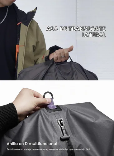 Vista 6 de Black Voyage Bolsa de Viaje Reutilizable de Compresión al Vacío para Maleta de Mano y Mochila, Reciclada IP67 Impermeable Ahorradora de Espacio