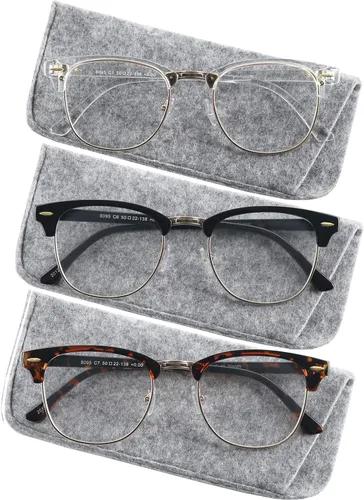 Vista 6 de Yogo Vision Blue Light Glasses for Men and Women Semi Rimless Half Rim Computer Eyeglasses